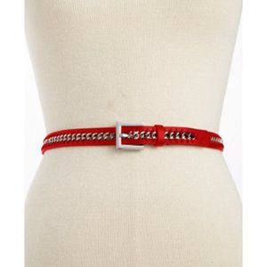 Style & co. Skinny Chain Inlay Red Belt, Size Medium, Retail $34.00